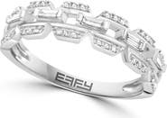 EFFY East West Emerald Cut Diamond Band Ring in White Gold