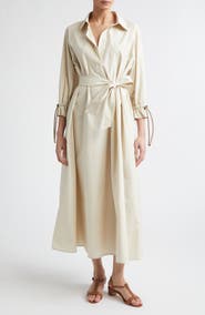 Max Mara Mirto Oversize Belted Cotton Poplin Shirtdress