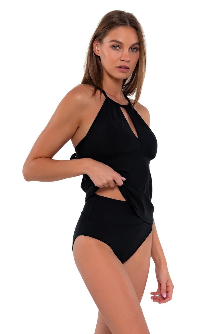 Mia Tankini Swimsuit Top, Alternate, color, Black