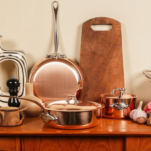 Mauviel M'150s 3 Quart Saute Pan With Cast Stainless Steel Handle In Gold