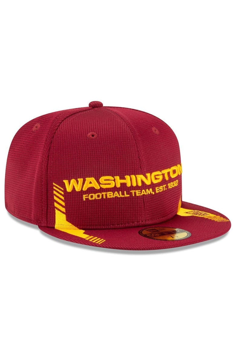 Men's New Era Burgundy Washington Football Team 2021 NFL Sideline Home 59FIFTY Fitted Hat, Alternate, color, Burgundy