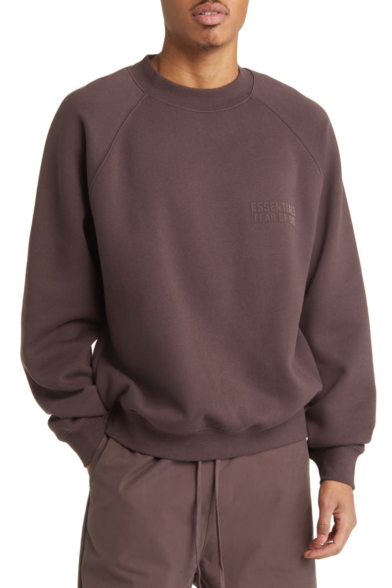 Essentials Crewneck Sweatshirt, Main, color, PLUM