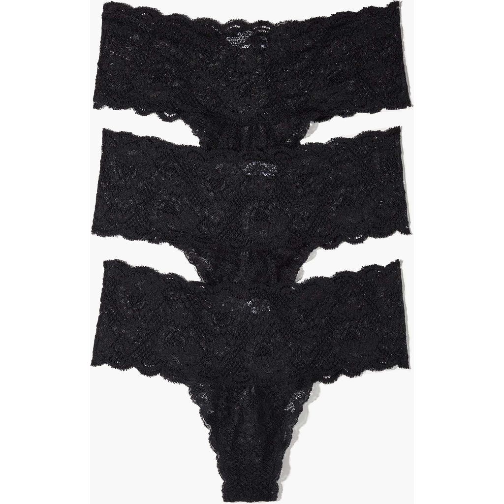 Cosabella Women's Low-rise Lace Thong/pack Of 3 In Black
