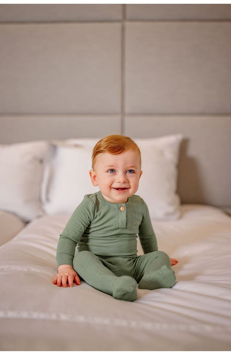 Pouf Boys Henley Footie, Alternate, color, Sage