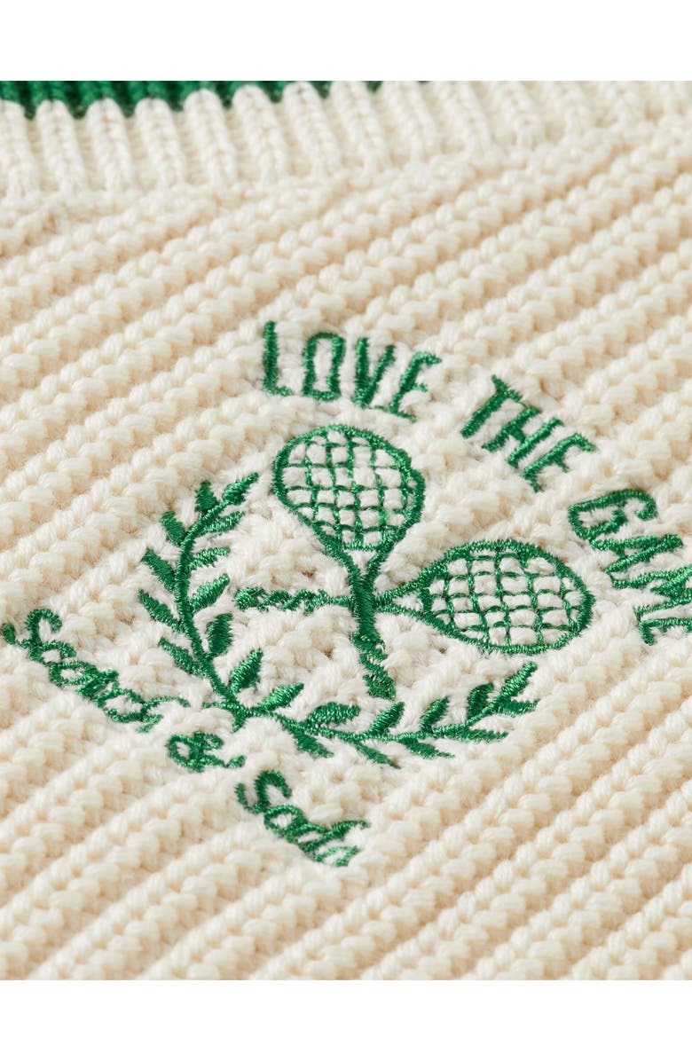 Scotch & Soda Kids' Cotton V-Neck Tennis Sweater, Alternate, color, 