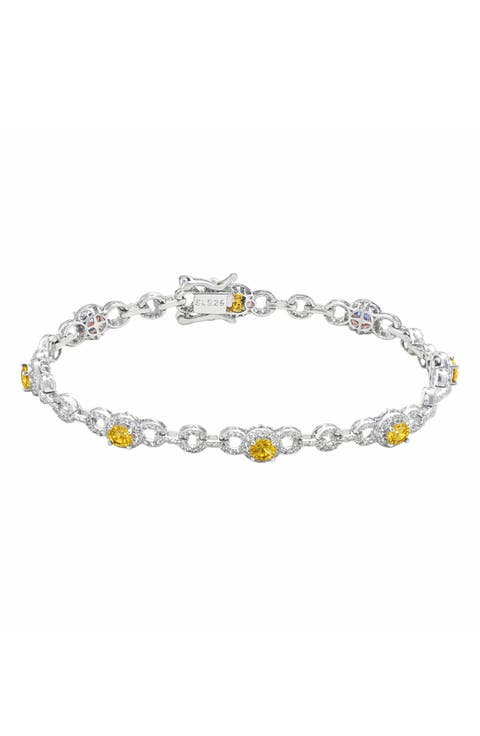 Lab Created Sapphire Tennis Bracelet