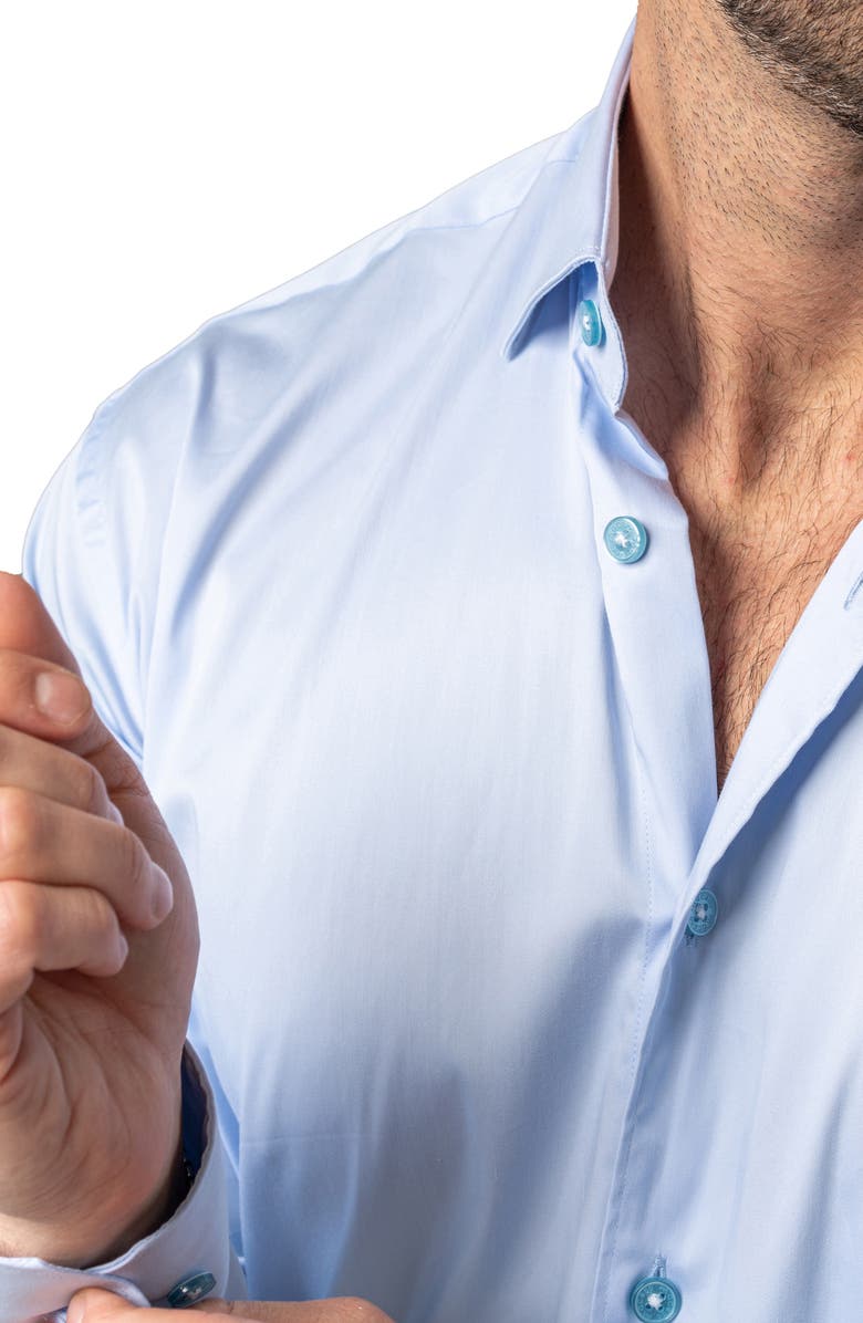 Maceoo Fibonacci Sleek Sky Contemporary Fit Button-Up Shirt, Alternate, color, Blue