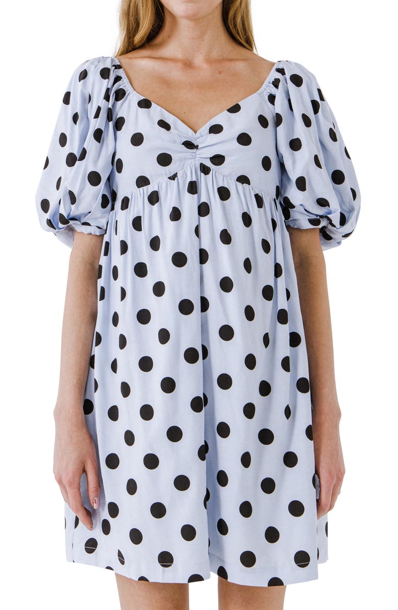 English Factory Dot Babydoll Minidress, Alternate, color, 