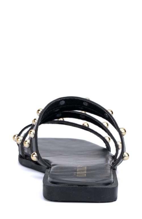 Olivia Miller Heidi Womens Faux Leather Flat Slide Sandals In Black