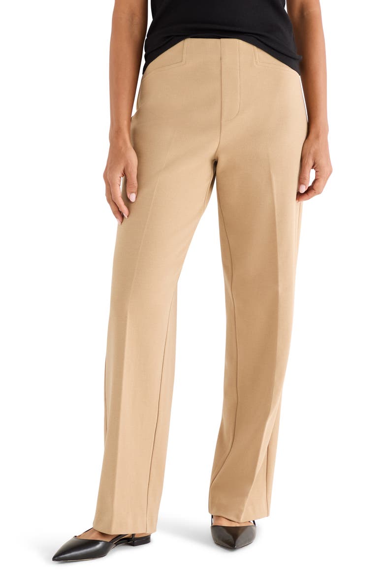 Lenox Wide Leg Stretch Twill Pants, Main, color, JUTE