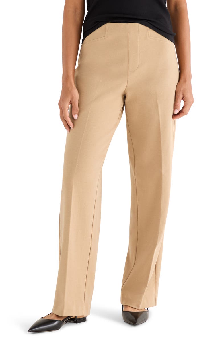NIC+ZOE Lenox Wide Leg Stretch Twill Pants, Main, color, Jute