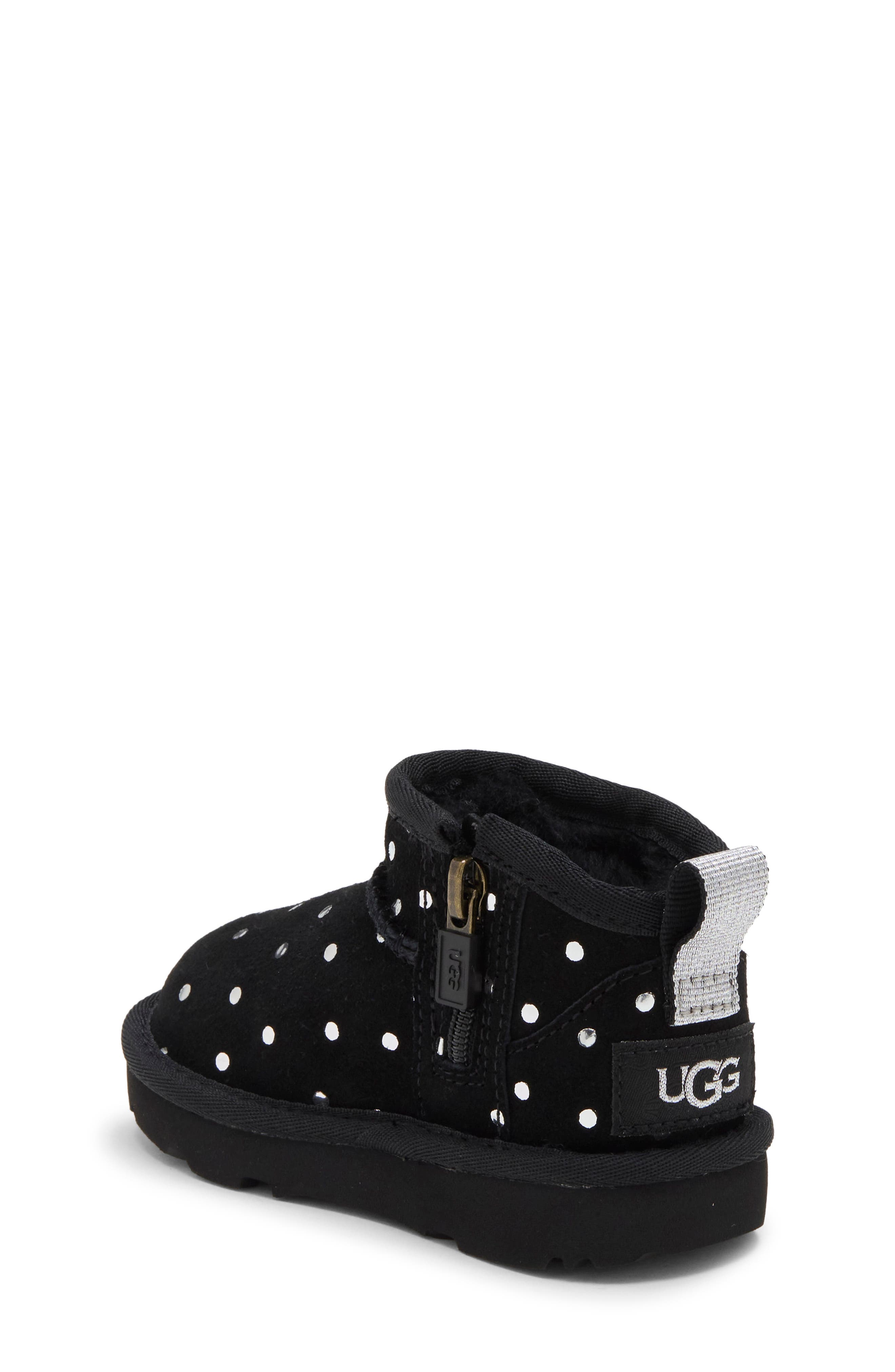 Kids' Classic Ultra Mini Shiny Dot Boot, Alternate, color, BLACK