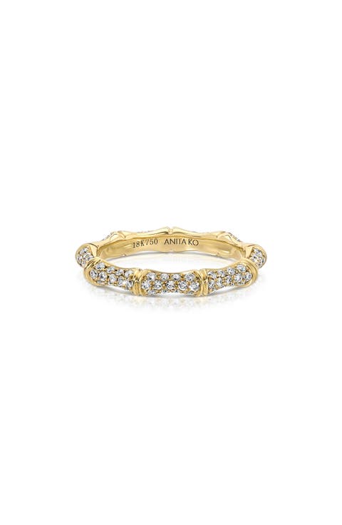 18k Gold Diamond Pavé Band Ring
