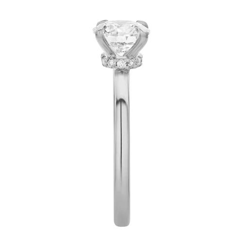 Luvmyjewelry Lila 14k Gold Round Lab Grown Diamond Hidden Halo Ring In 14k White Gold