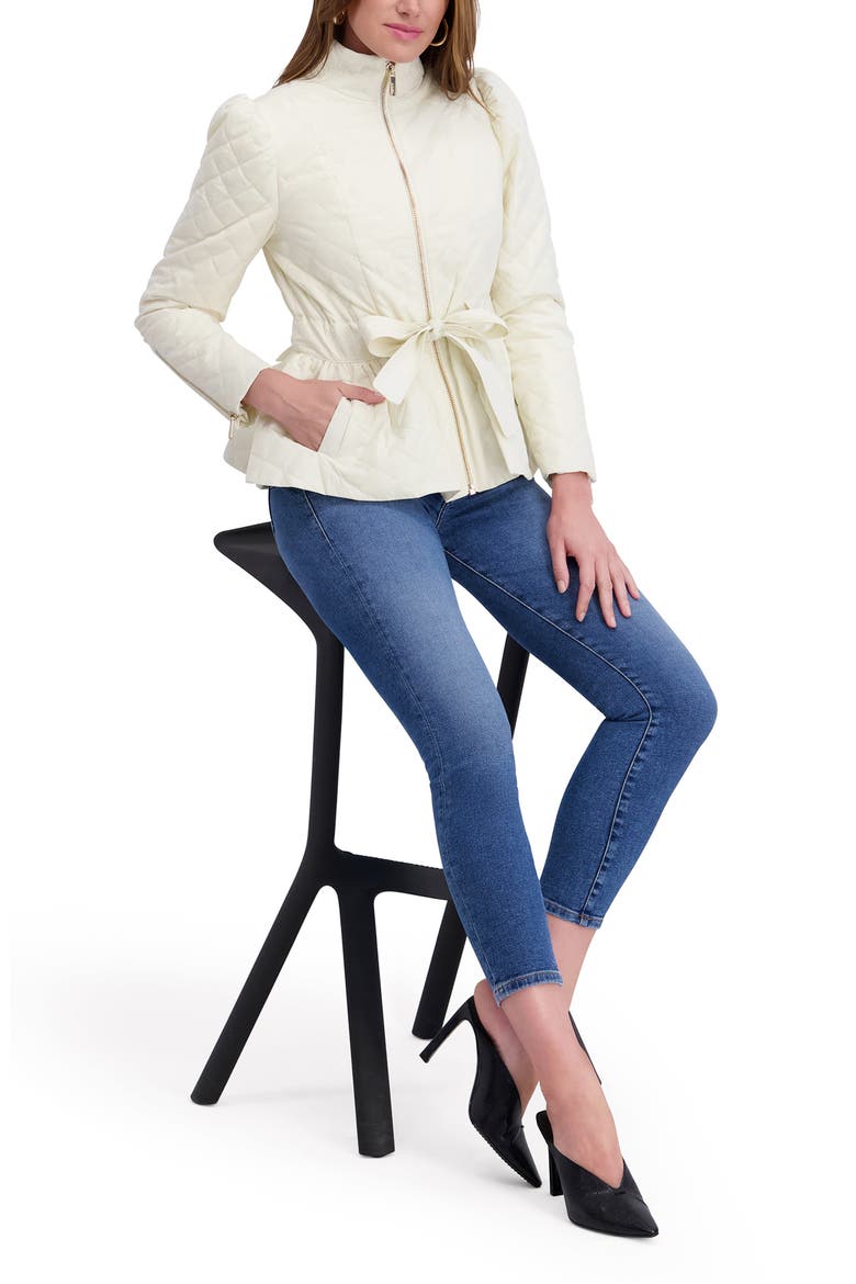 Quilted Peplum Jacket, Alternate, color, IVORY
