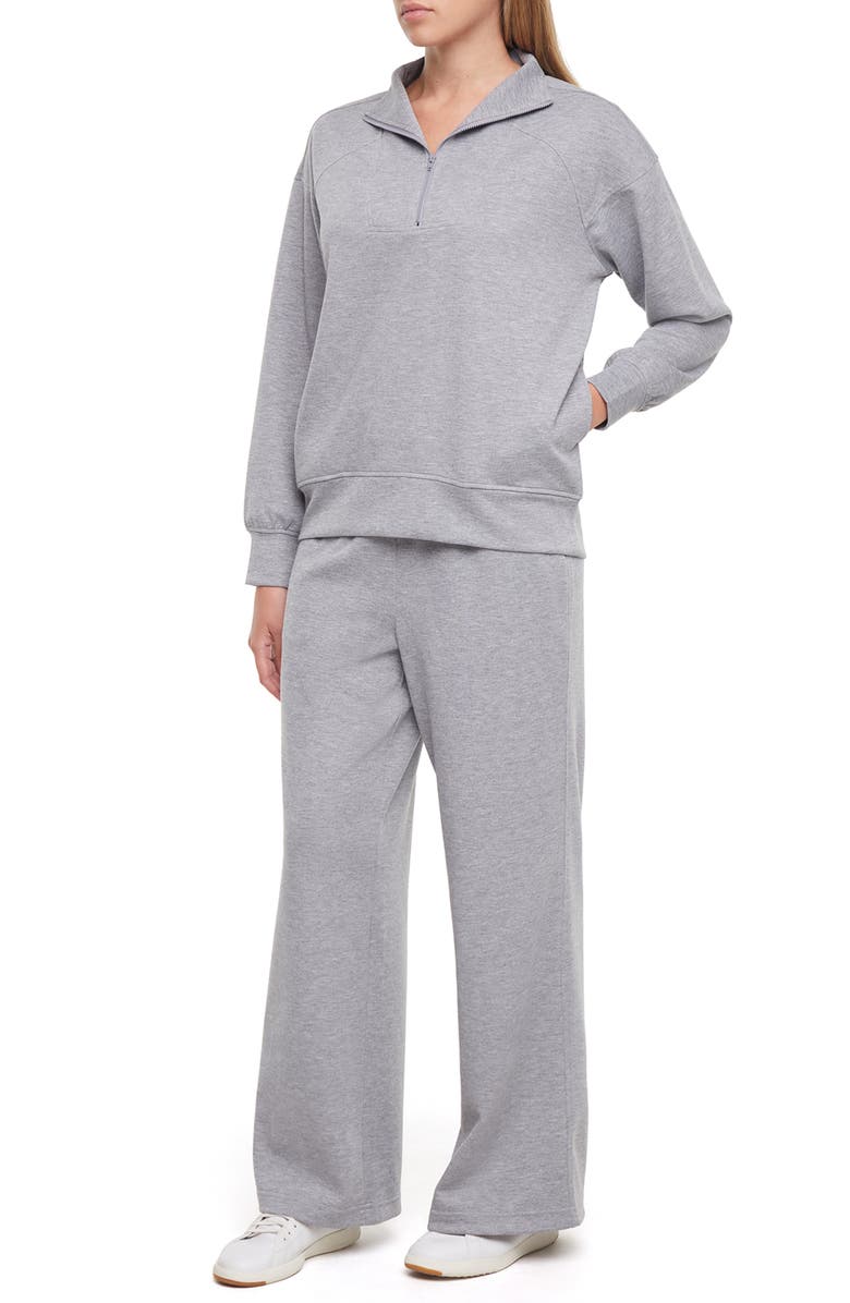 Three Dots Cinthia Quarter Zip Sweatshirt, Alternate, color, Heather Grey