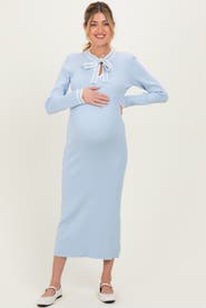 PinkBlush Tie Neck Sweater Midi Dress