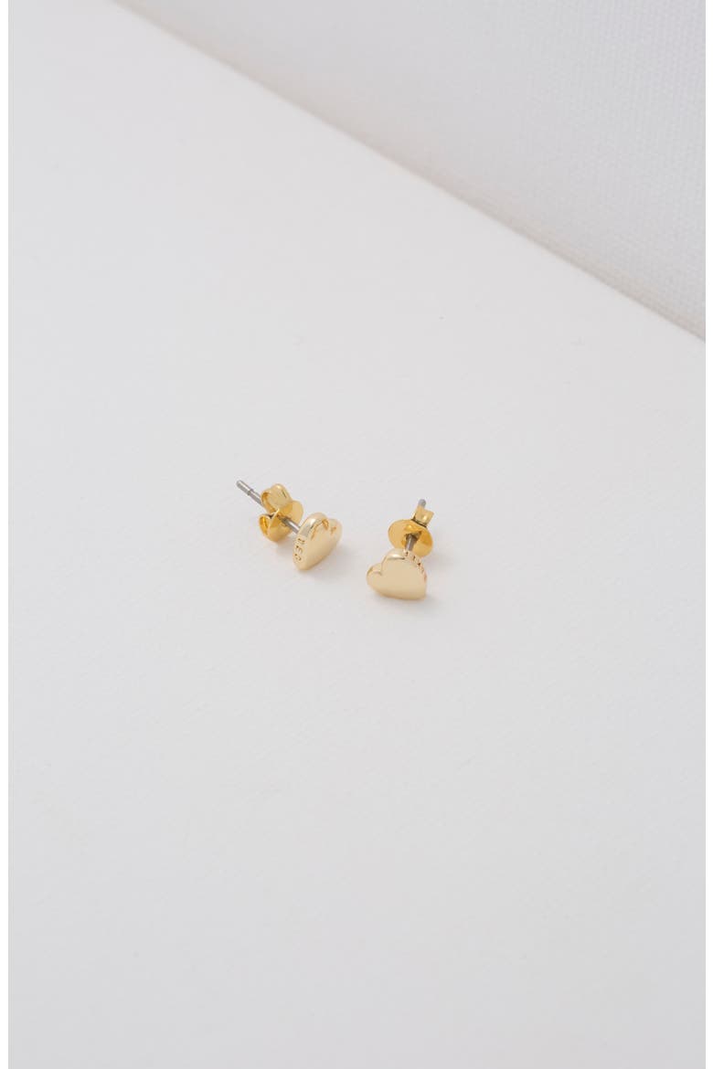 Harly Heart Stud Earrings, Alternate, color, GOLD