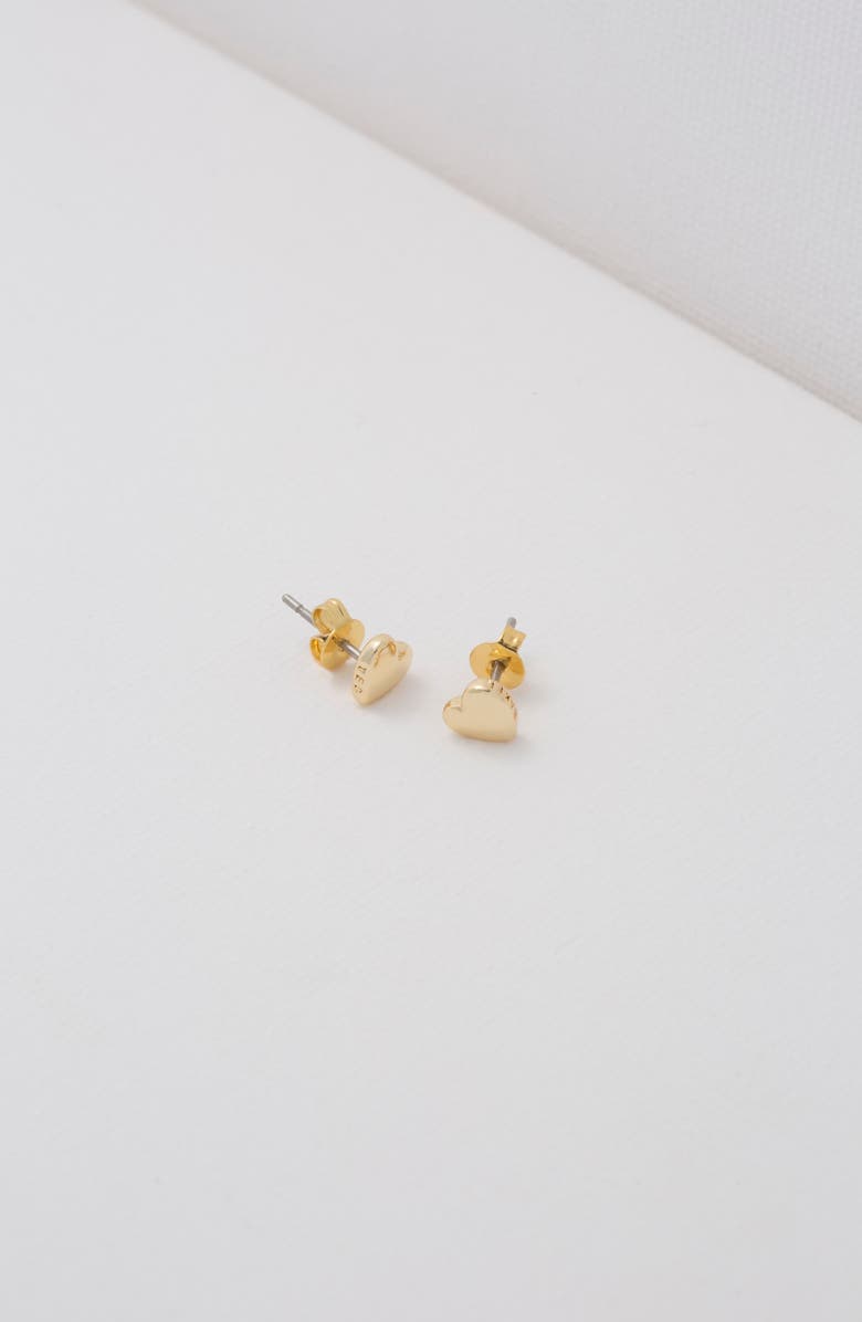 Ted Baker London Harly Heart Stud Earrings, Alternate, color, Gold