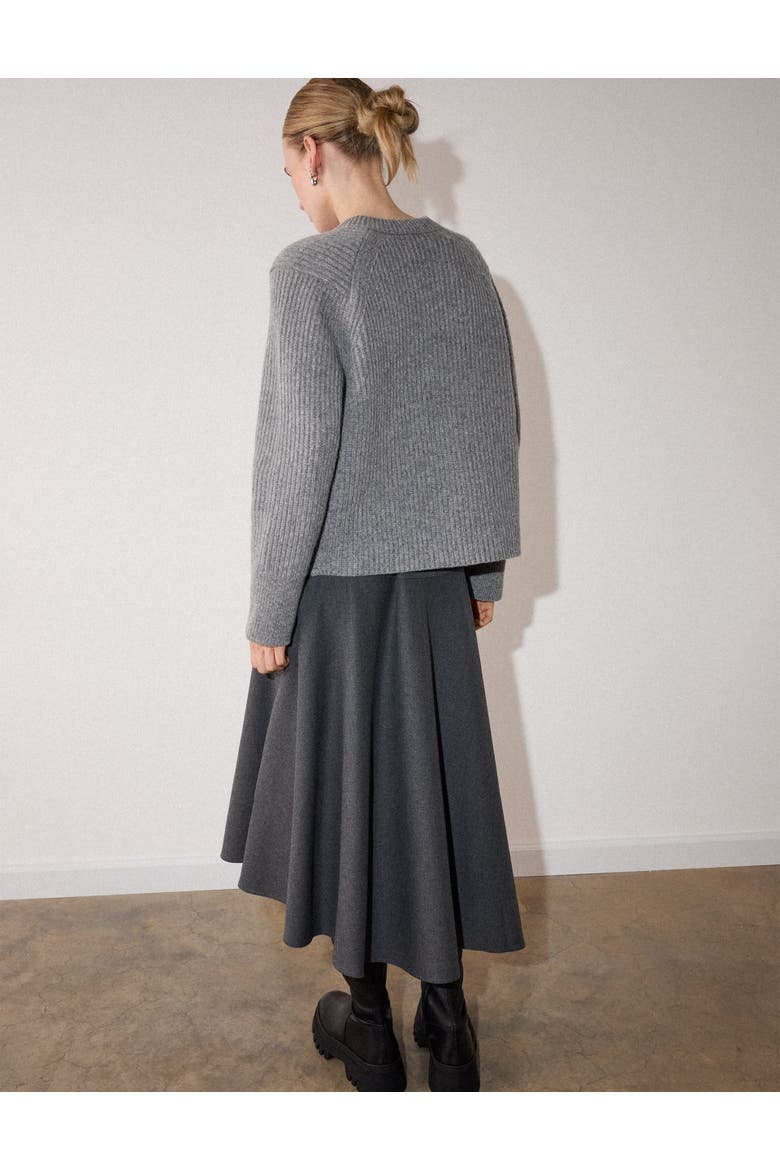 Draped Asymmetric Midi Skirt, Alternate, color, Grey
