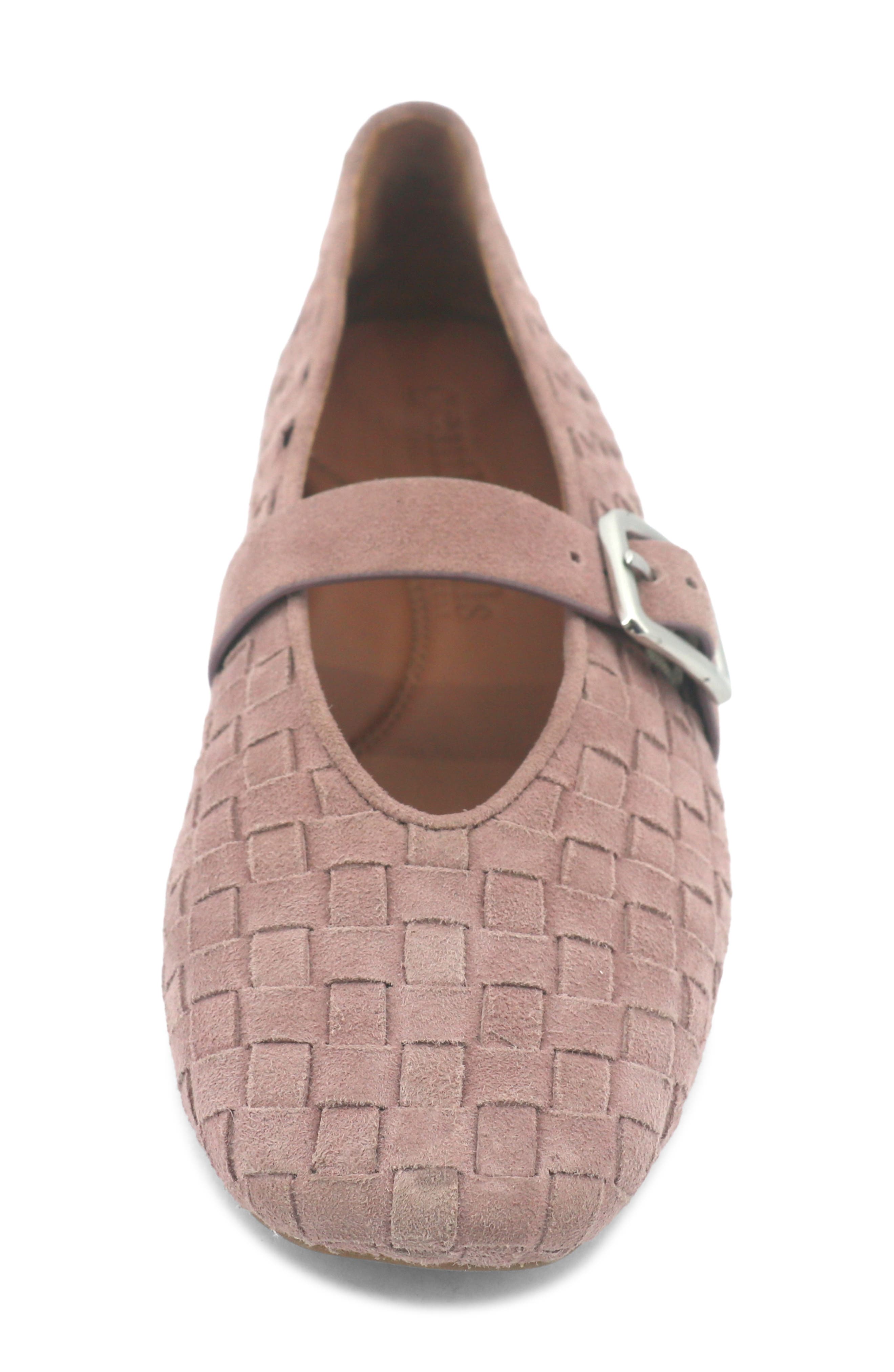 Winifred Woven Mary Jane Flat, Alternate, color, ROSE SUEDE