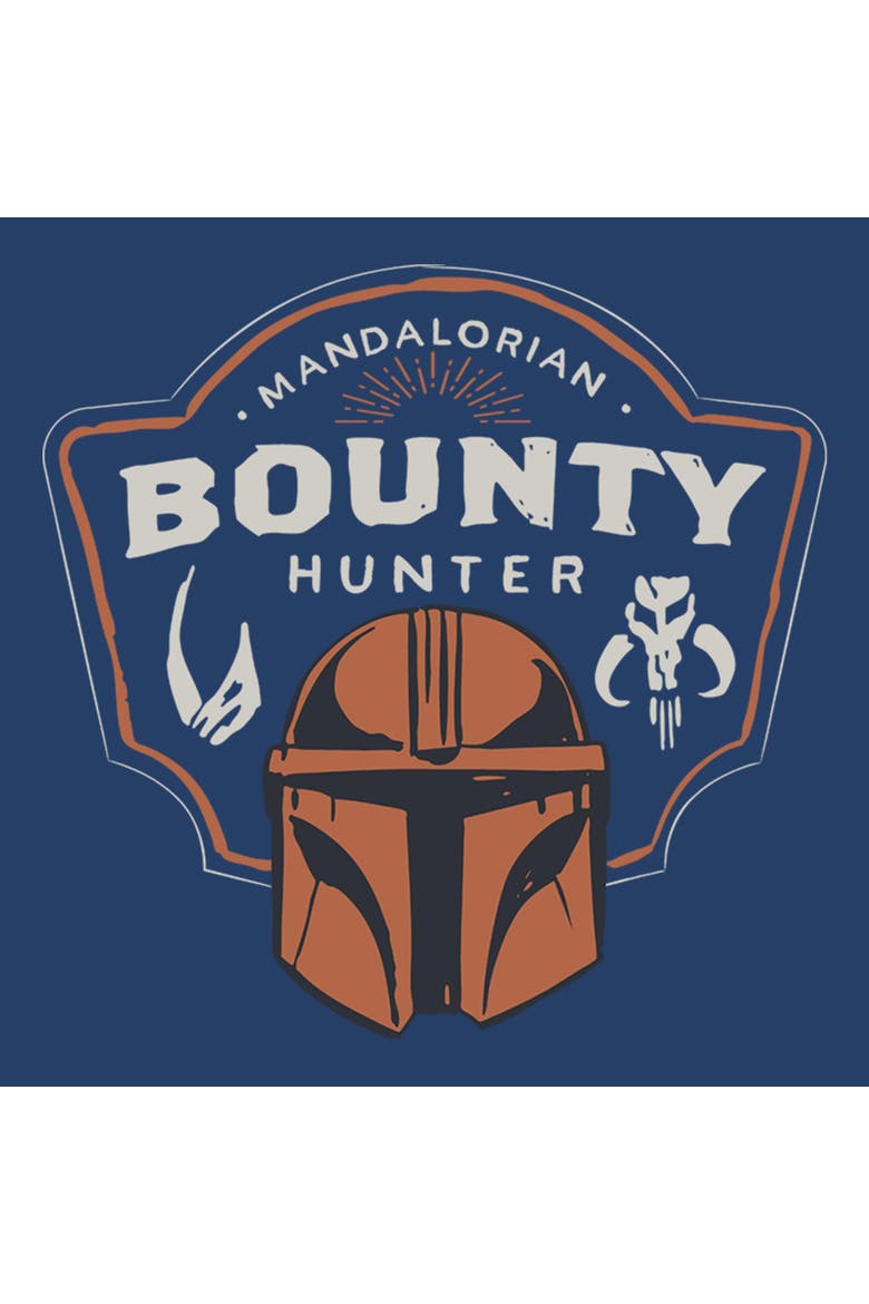 Boys Star Wars The Mandalorian and Grogu Bounty Hunter Logo T Shirt, Alternate, color, Navy Blue Heather