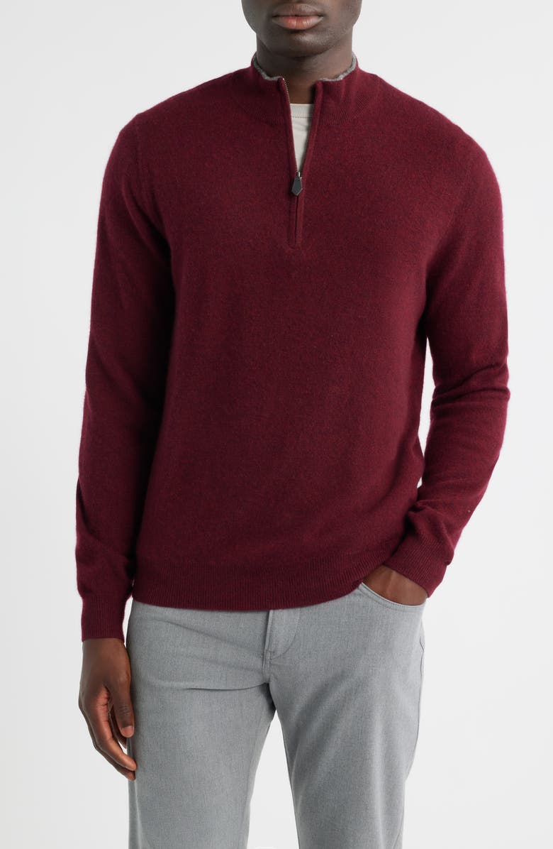Scott Barber Cashmere Half Zip Pullover, Main, color, Port