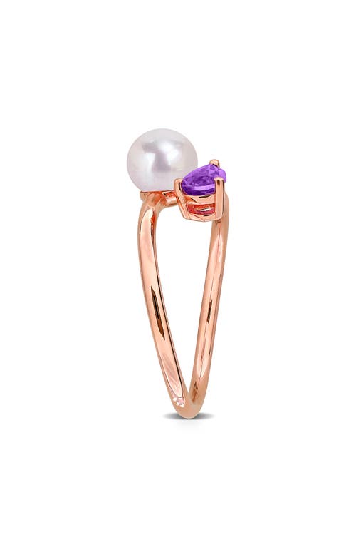 Delmar Cultured Pearl & Semiprecious Stone Crossover Ring