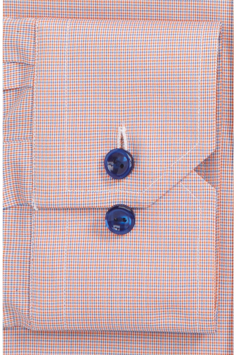 Contemporary Fit Houndstooth Dress Shirt, Main, color, ORANGE/ BLUE