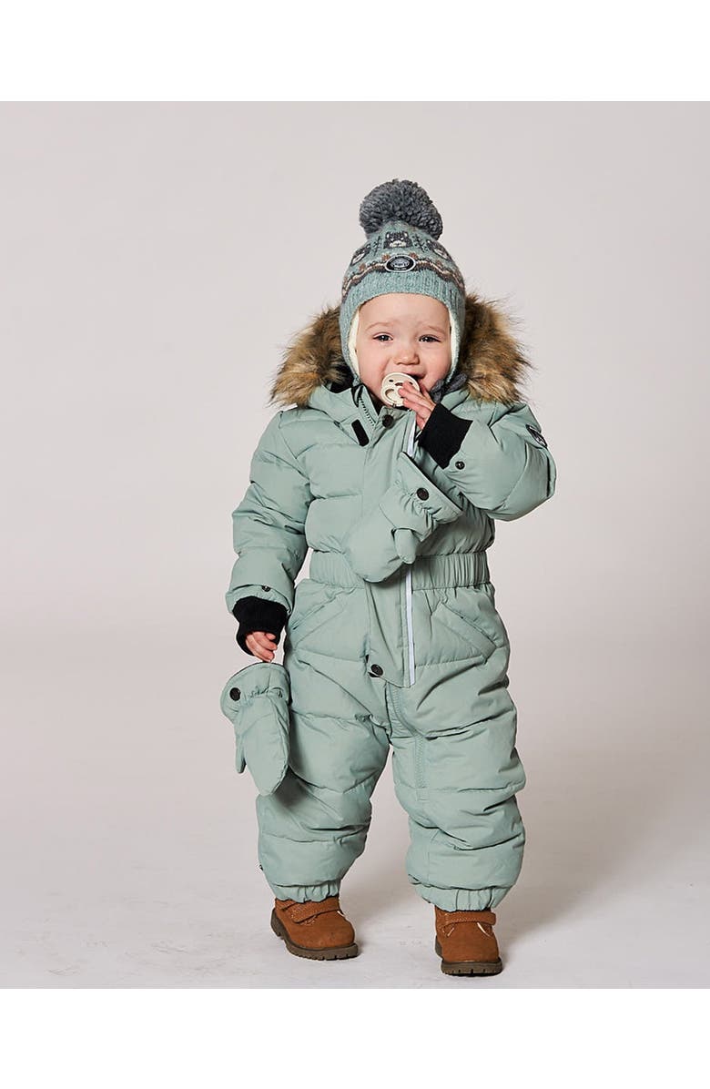 Deux par Deux One-Piece Original Puffy Snowsuit, Main, color, Sage Green
