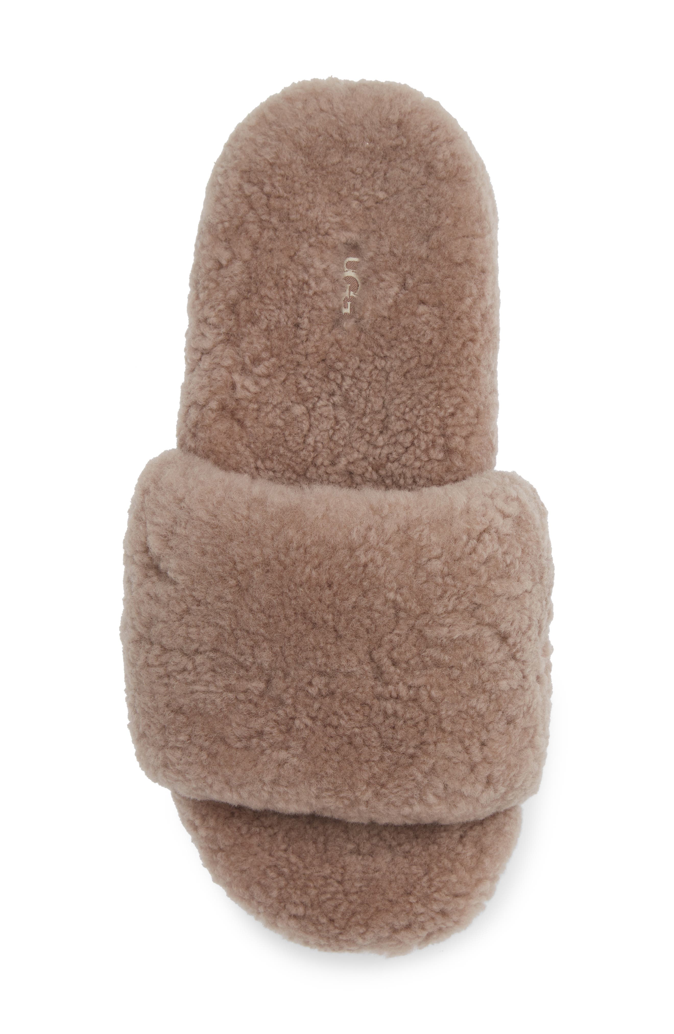 Cozetta Curly Genuine Shearling Slide Slipper, Alternate, color, CARIBOU