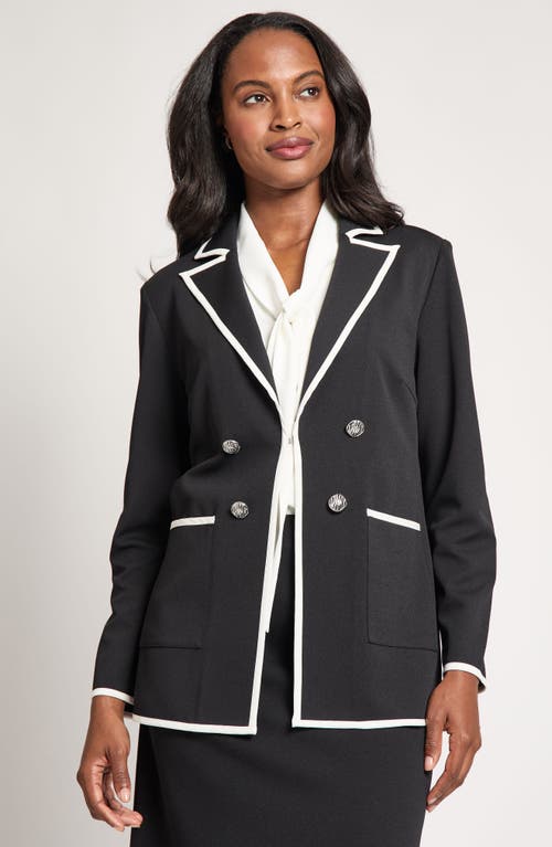 Ming Wang Contrast Detail Jacket In Black