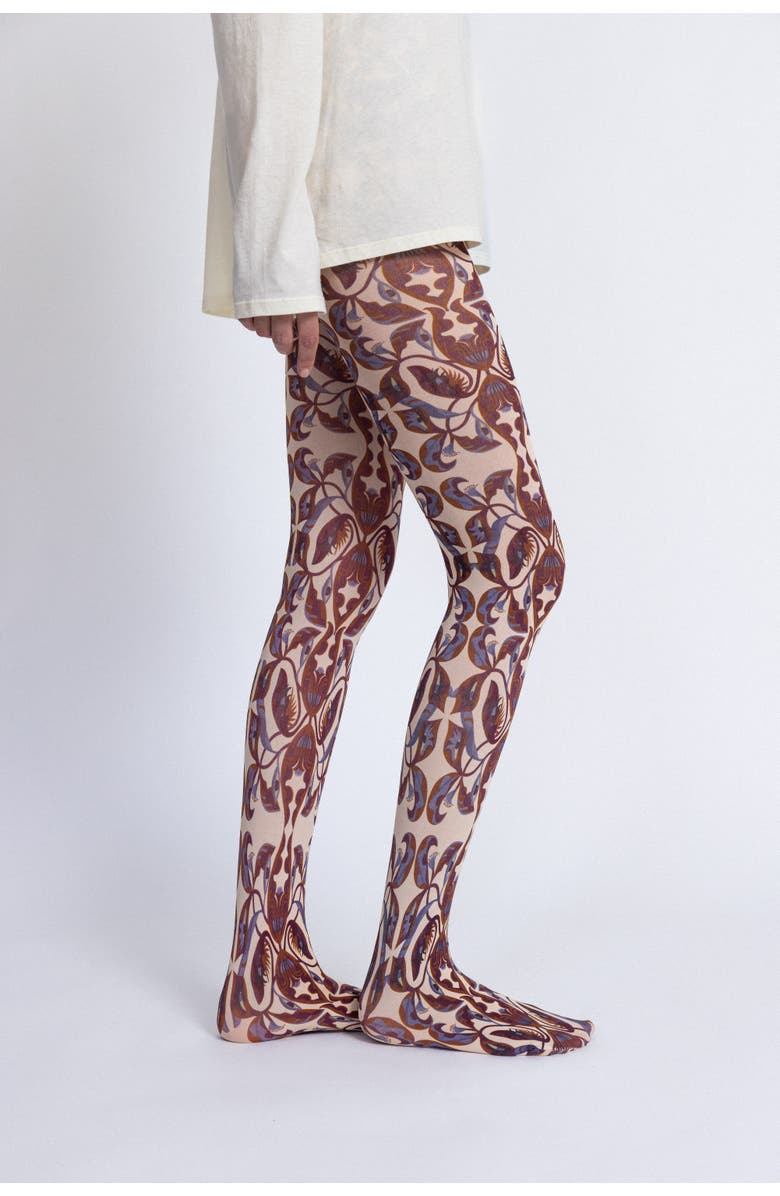 Alas Printed Tights, Alternate, color, Cream
