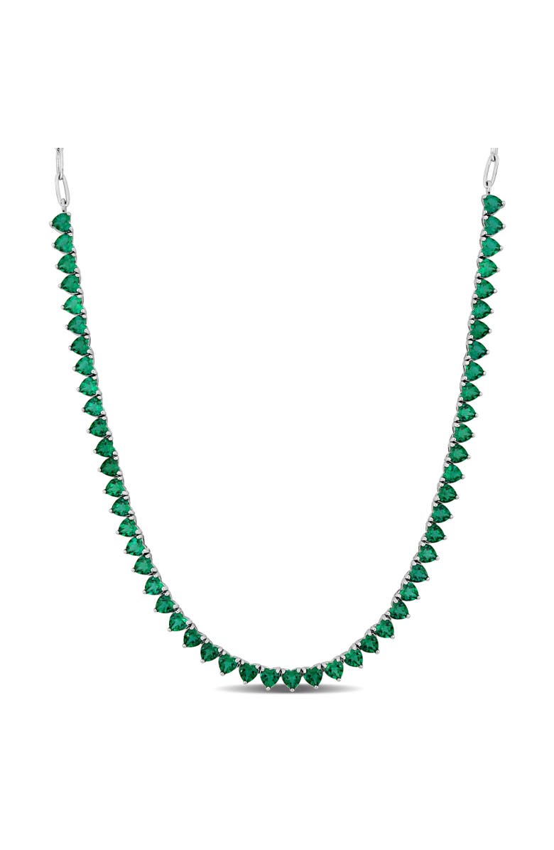 Julianna B. Lab-Created Emerald Tennis Necklace, Main, color, Emerald