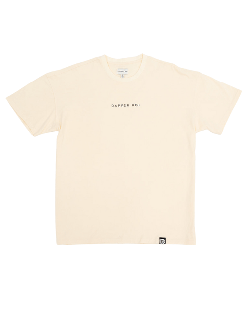 Dapper Boi Cream Essential Drop Shoulder Tee In Cream