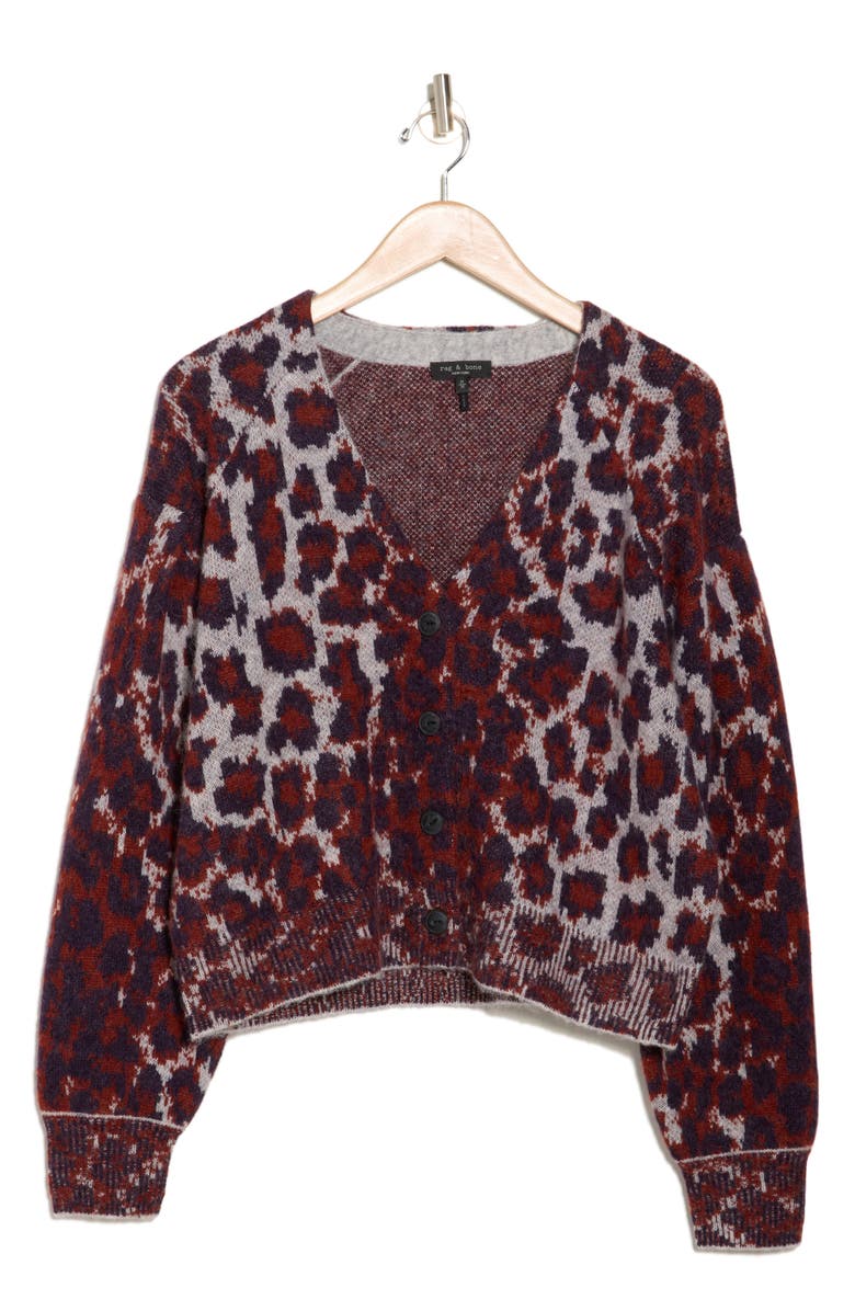 rag & bone Sarah Leopard Print Cardigan, Alternate, color, Lep