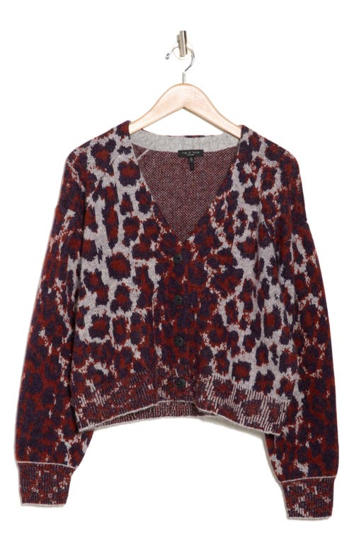 Rag & Bone Sarah Leopard Print Cardigan In Red
