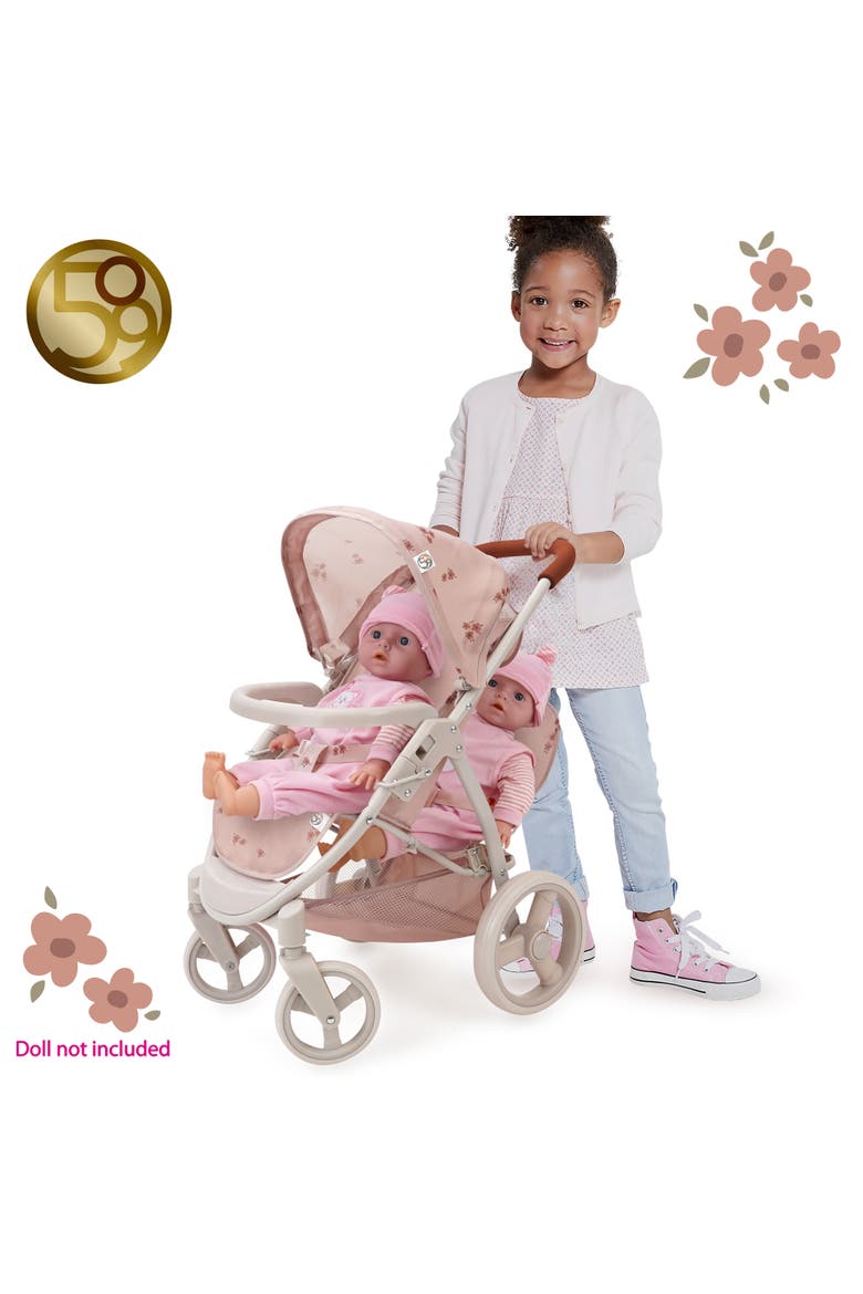 Ballet Flora Mabelle Duo Twin Doll Stroller, Alternate, color, Multicolored