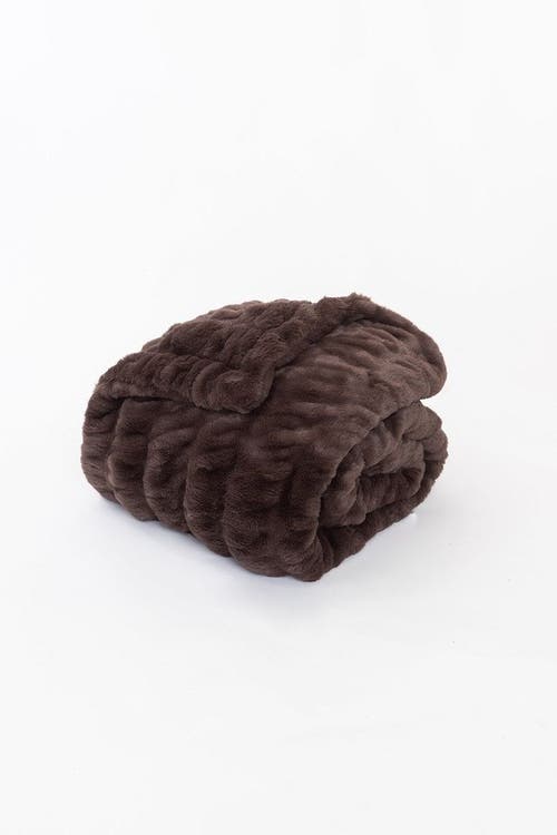 Sea To Me Blankets La Escapade Faux Fur Throw Blanket In Brown