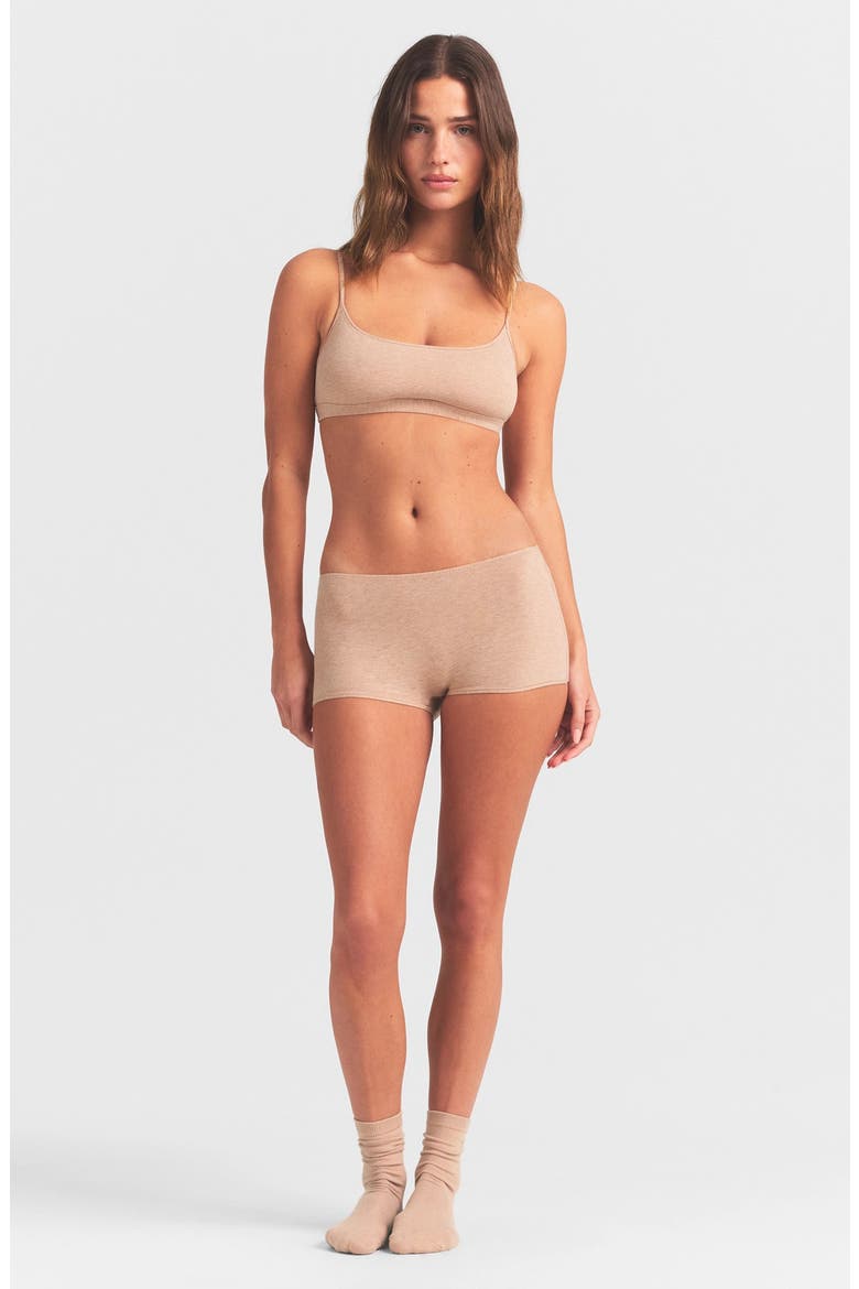 Everyday Cotton Scoop Bralette, Alternate, color, CLAY HEATHER
