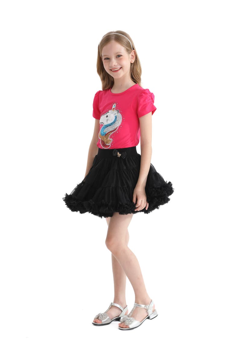 Mimi Tutu Bow Tulle Skirt, Alternate, color, Black