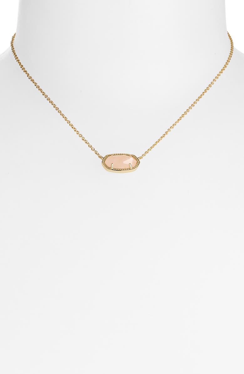 Kendra Scott Elisa Birthstone Pendant Necklace, Alternate, color, Rose Quartz