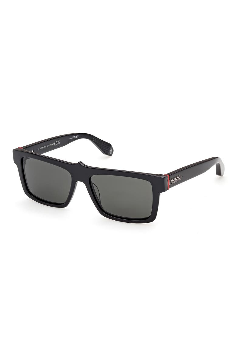57mm Square Sunglasses, Alternate, color, BLACK/ GUNMETAL/ SMOKE