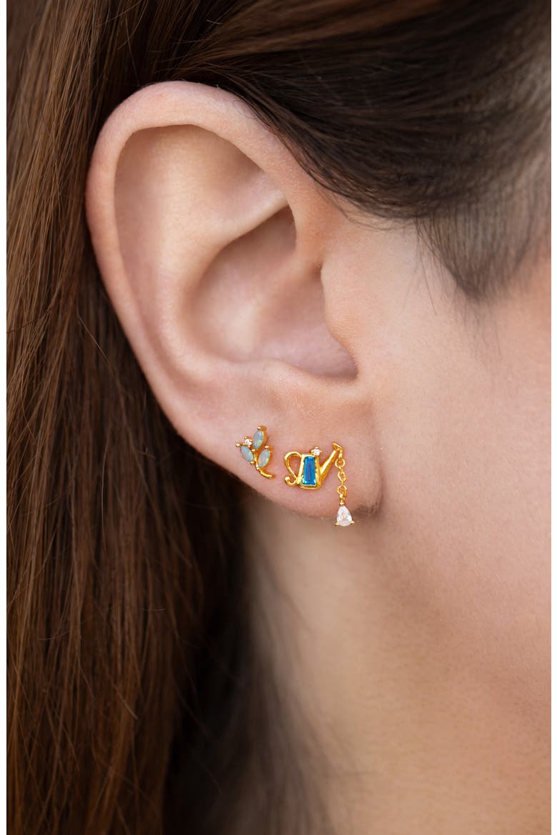 Garden Girl Set of 4 Assorted Single Stud Earrings, Alternate, color, GOLD