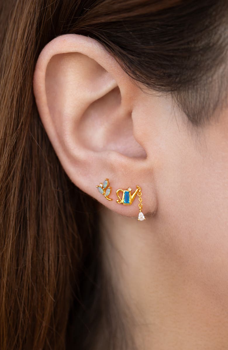 Girls Crew Garden Girl Set of 4 Assorted Single Stud Earrings, Alternate, color, Gold