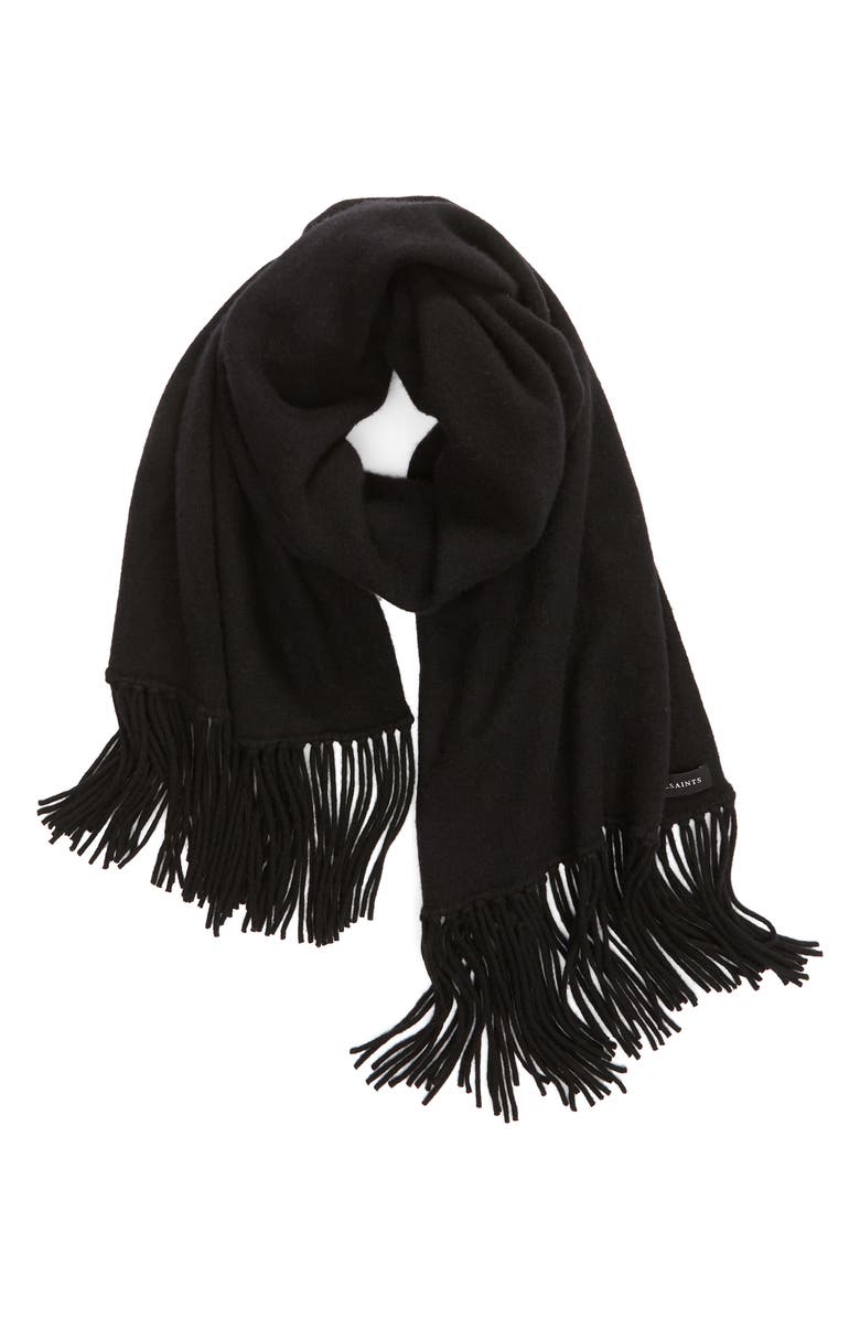 AllSaints Boiled Wool Scarf, Alternate, color, 