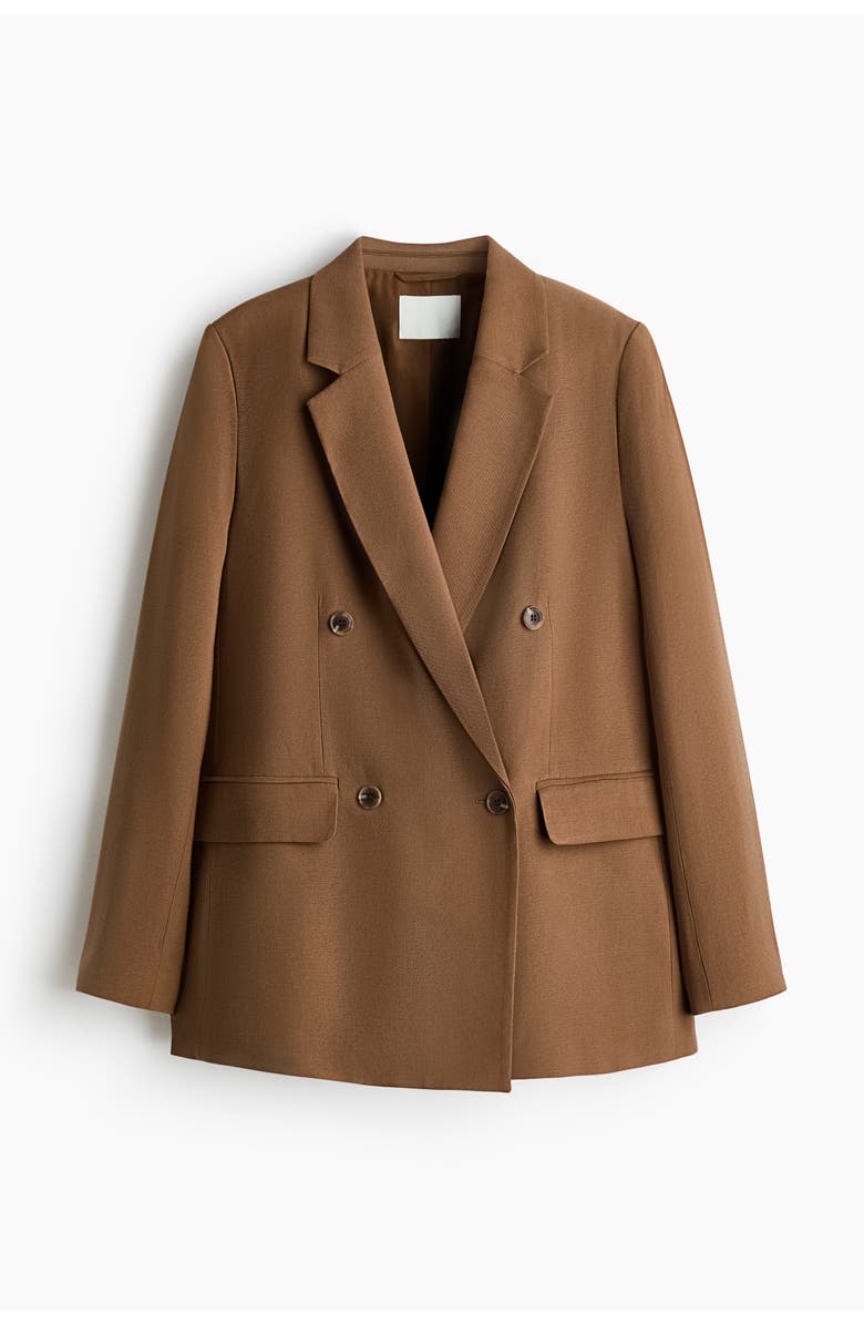 H&M Double-breasted Blazer, Main, color, Brown