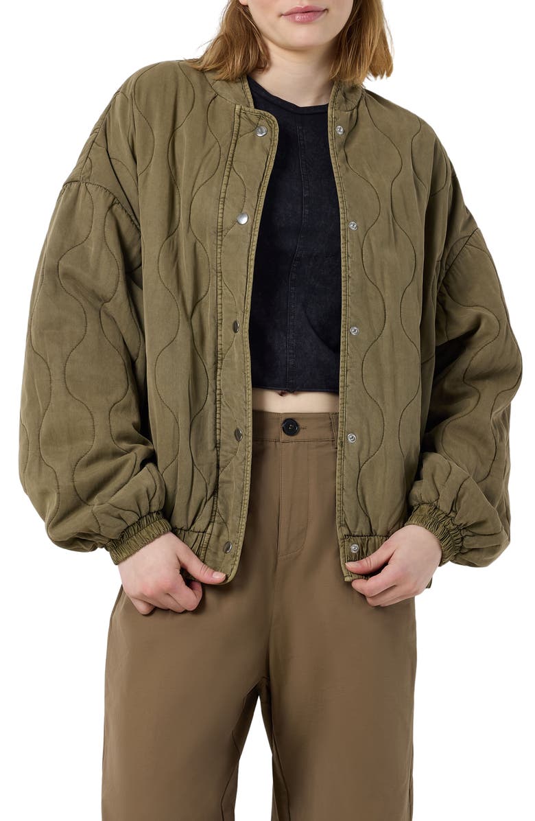 Noisy may Dazzel Quilted Bomber Jacket, Main, color, 