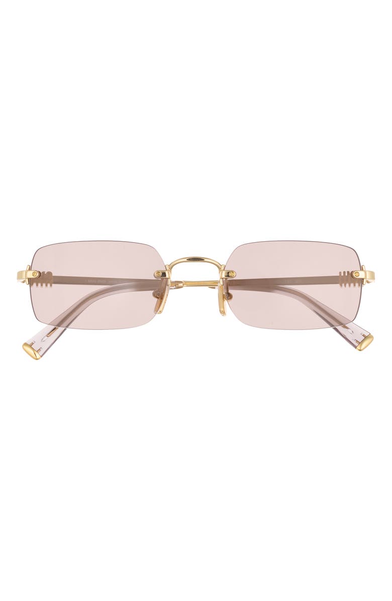 Miu Miu 52mm Rectangular Sunglasses, Main, color, Gold