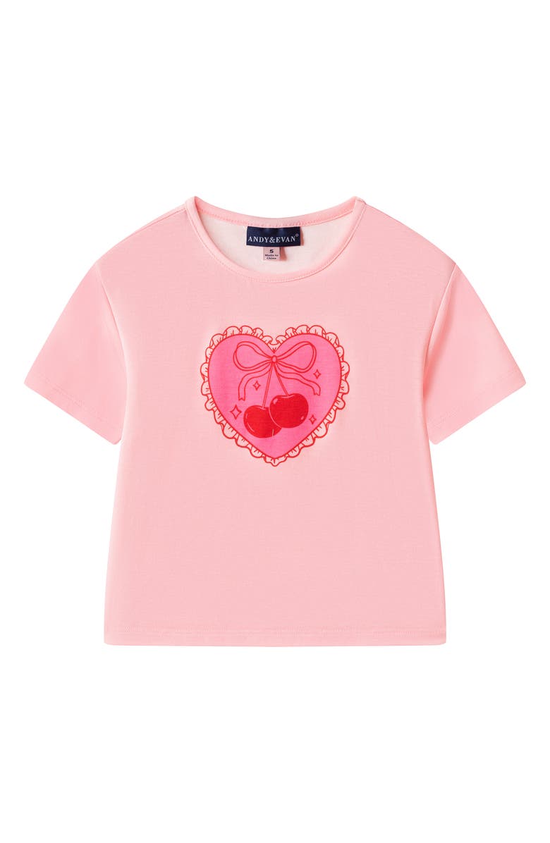 Andy & Evan Kids' Graphic Two-Piece Pajamas, Alternate, color, Pink Cherry